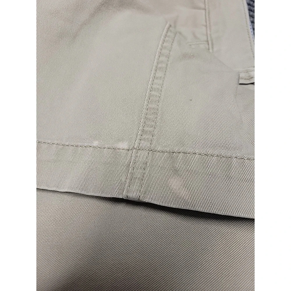 Chaps Mens Khaki Chino Shorts Size 40 Tan Cotton Flat Front Casual 9 Inch Inseam